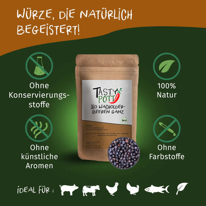 Tasty Pott Bio Wacholderbeeren ganz - 50g Tasty Pott