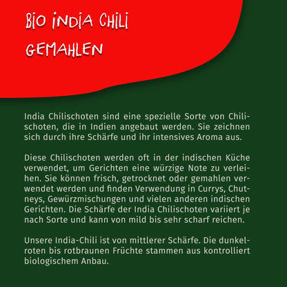 Tasty Pott Bio India Chili - gemahlen - Nachfüllbeutel 100g Tasty Pott