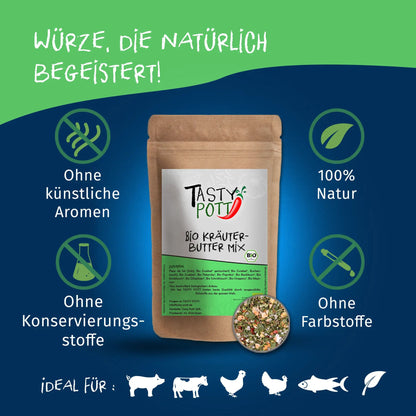 Bio Kräuterbutter Gewürzmischung - 200g Nachfüllbeutel Tasty Pott