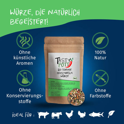 Bio Tomate Mozzarella Gewürz – Mediterrane Würze | 250g Tasty Pott Tasty Pott