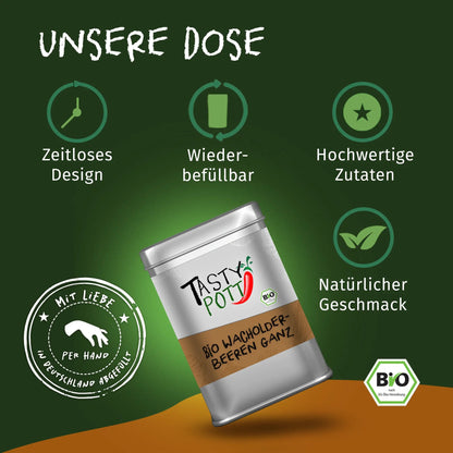 Bio Wacholderbeeren ganz - 250g Beutel von Tasty Pott Tasty Pott