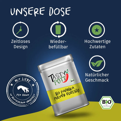 Bio Paprika Pulver edelsüß - 100g Dose von Tasty Pott Tasty Pott
