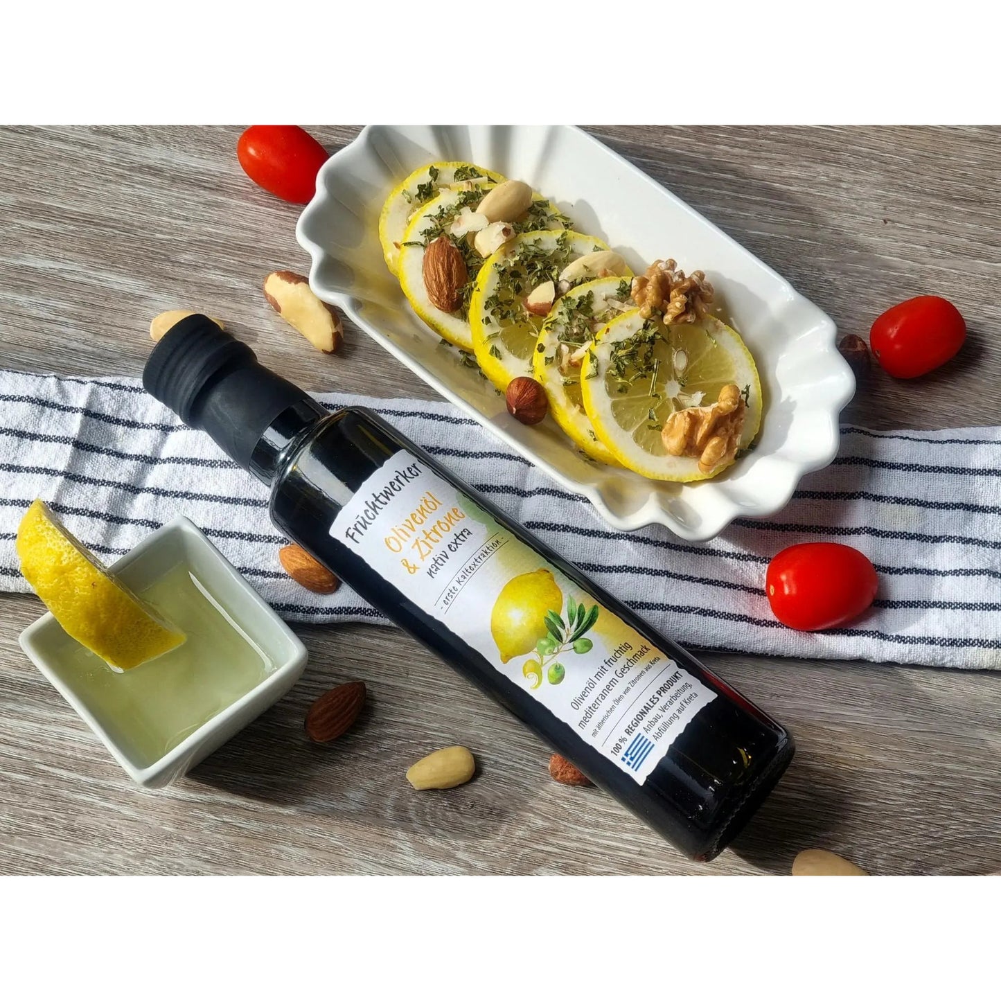Fruchtwerker Olivenöl mit Zitrone 250ml – Premium Qualität Tasty Pott