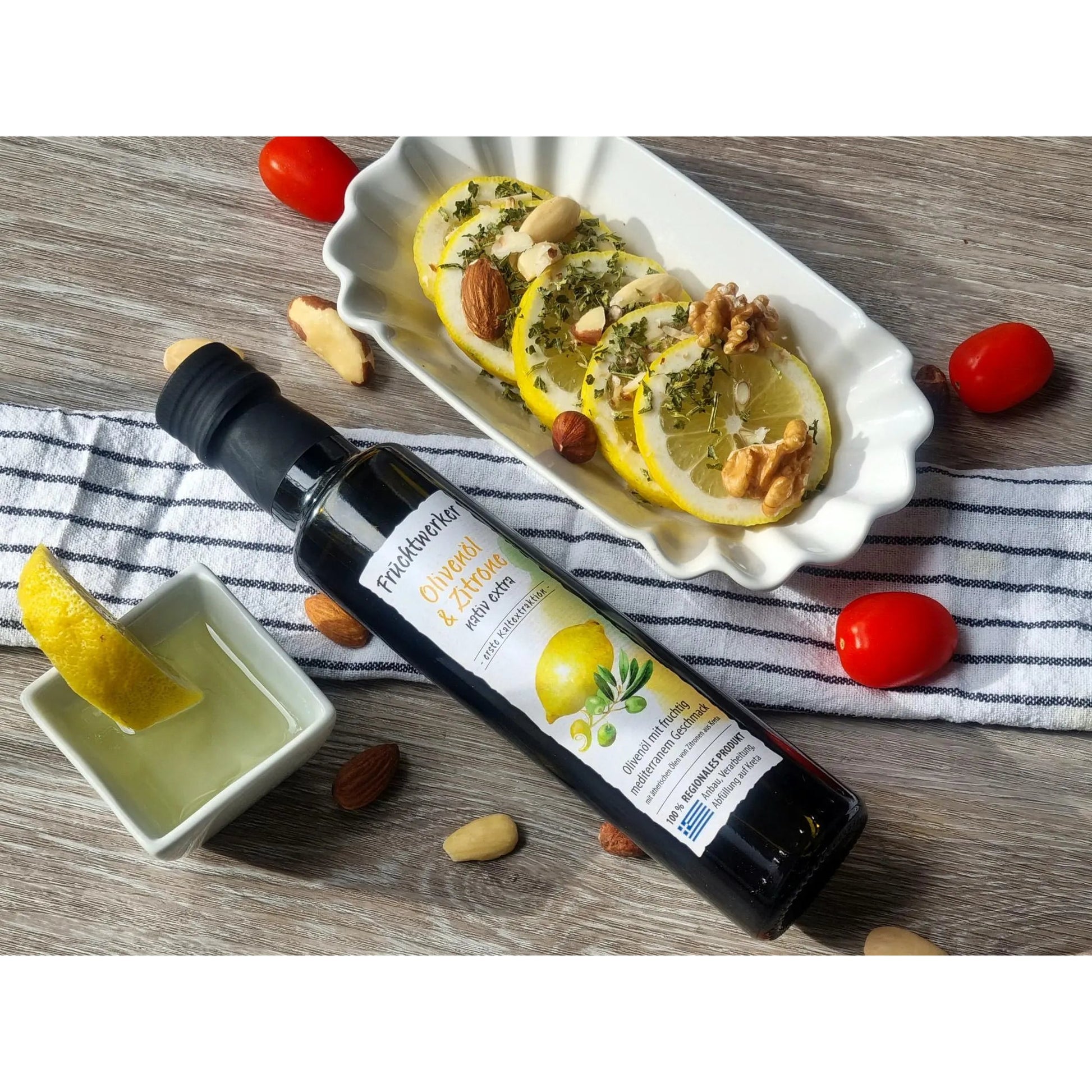 Fruchtwerker Olivenöl mit Zitrone 250ml – Premium Qualität Tasty Pott