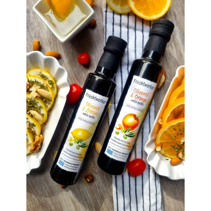 Fruchtwerker Olivenöl Set: Zitrone & Orange 250ml Tasty Pott