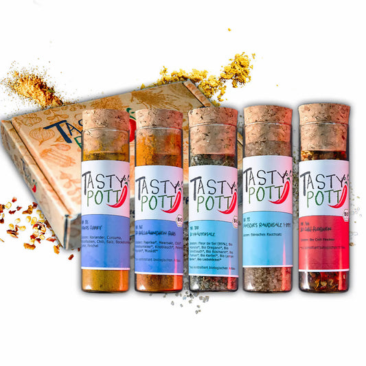 Tasty Pott Kennenlern-Box – 5 Gewürze Tasty Pott