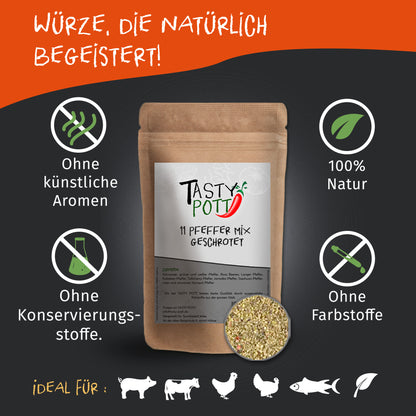 11 Pfeffer Symphonie geschrotet - Im Beutel ab 30g von Tasty Pott — Abbildung 2