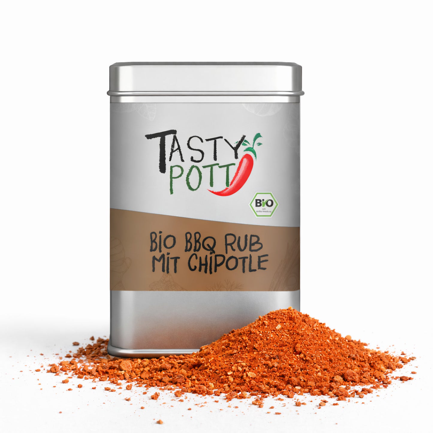 Bio BBQ Rub mit Chipotle - 100g Dose von Tasty Pott
