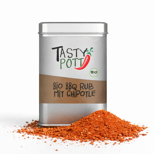 Bio BBQ Rub mit Chipotle - 100g Dose von Tasty Pott