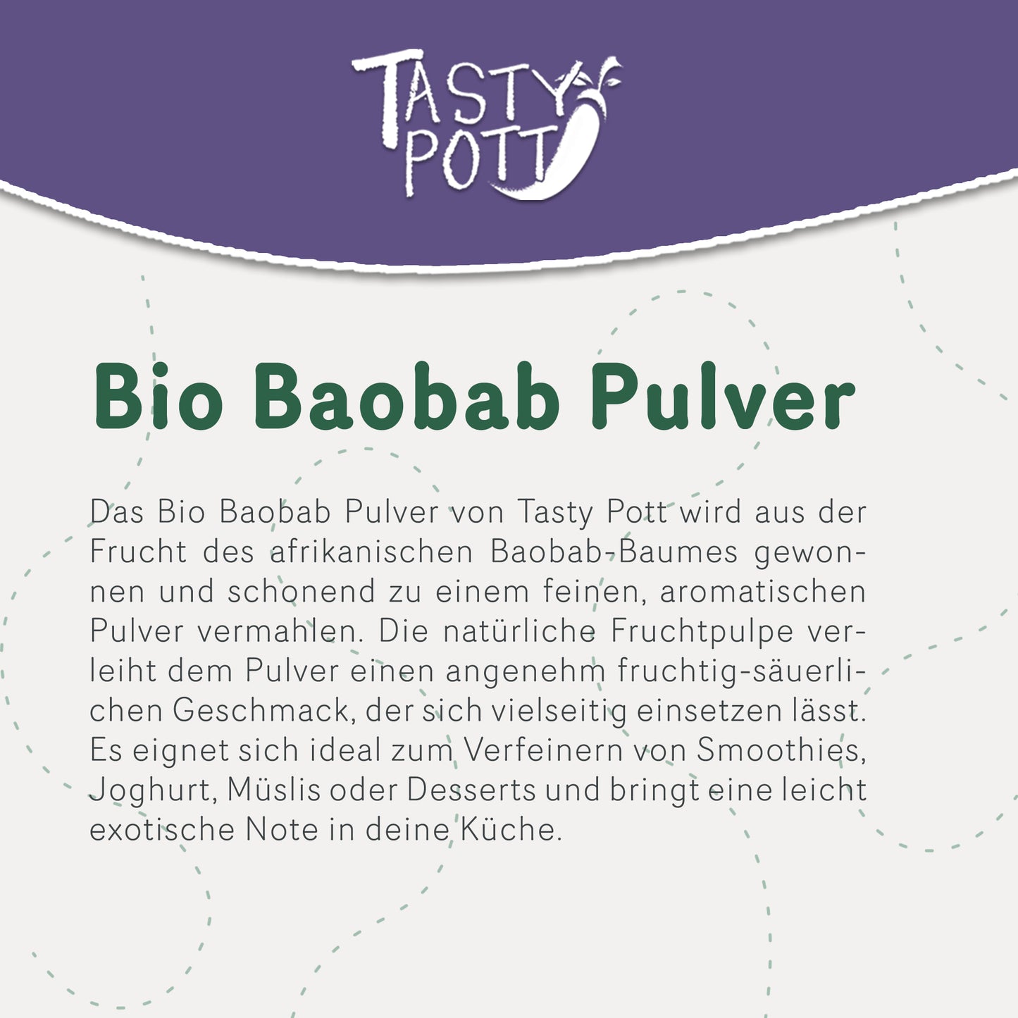 Tasty Pott Bio Baobab Pulver - 1kg Beutel — Abbildung 2