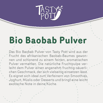 Tasty Pott Bio Baobab Pulver - 1kg Beutel — Abbildung 2
