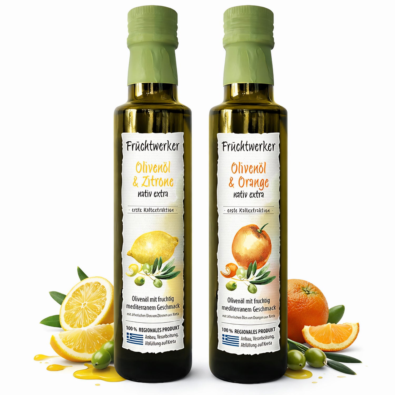 Fruchtwerker Olivenöl Set: Zitrone & Orange 250ml