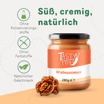 Tasty Pott Walnussmus - ab 280g Glas — Abbildung 2
