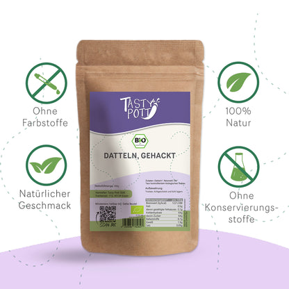 Tasty Pott Bio Datteln gehackt - ab 500g Beutel — Abbildung 2