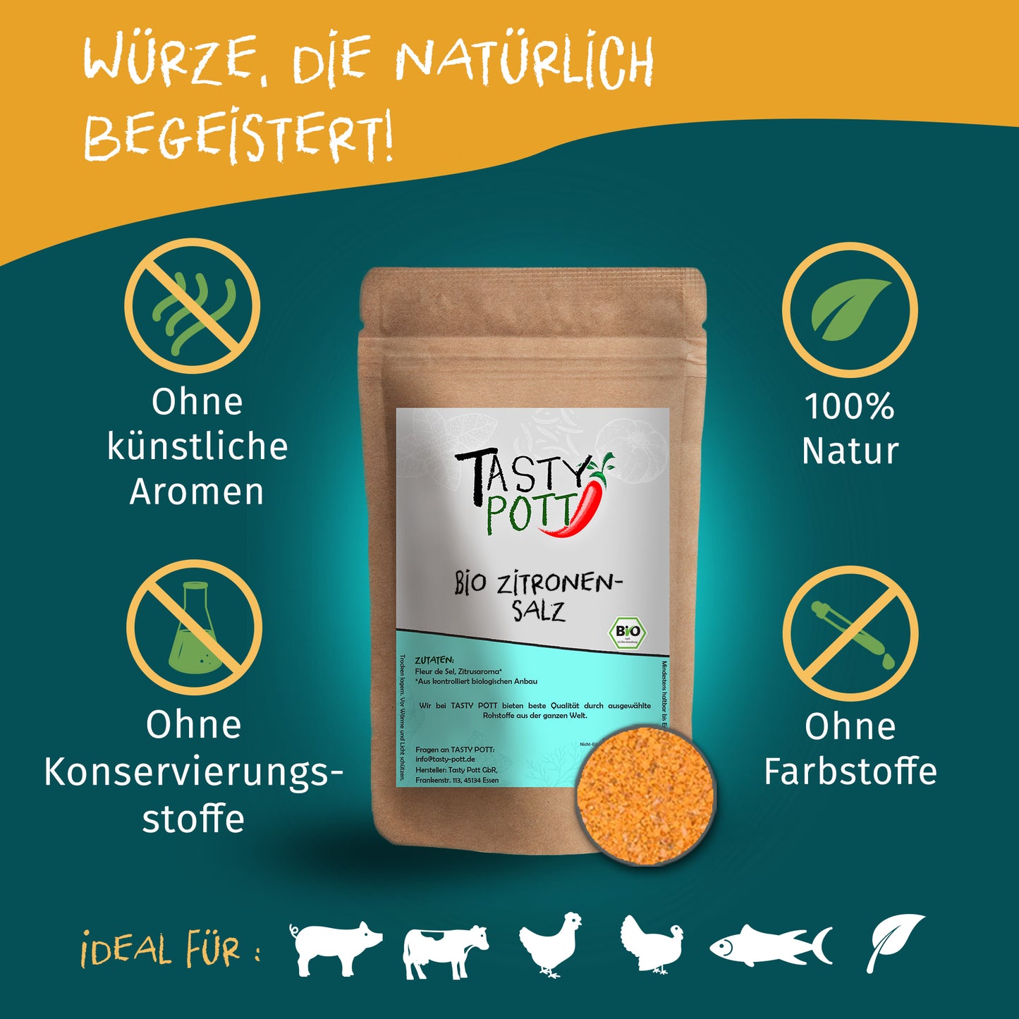 Tasty Pott Bio Zitronensalz - ab 30g Beutel — Abbildung 2