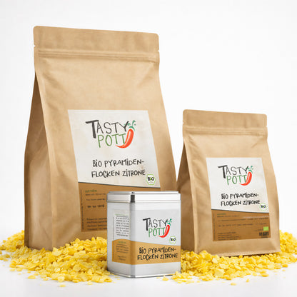 Bio Pyramidenflocken Zitrone - ab 30g im Beutel von Tasty Pott