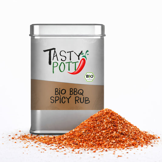Bio BBQ Gewürz Spicy Dust - 100g Dose von Tasty Pott