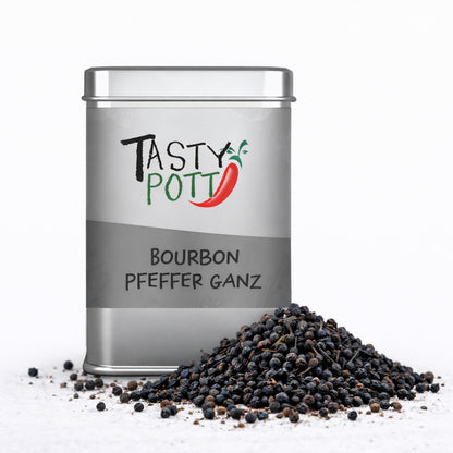 Tasty Pott Bourbon Pfeffer schwarz ganz - 50g Dose