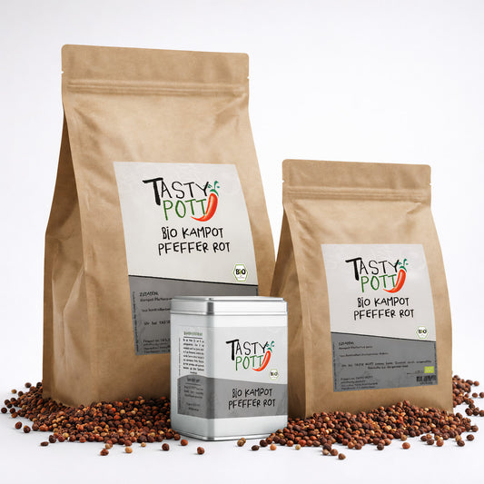 Bio Kampot Pfeffer Rot Ganz - im Beutel ab 30g von Tasty Pott