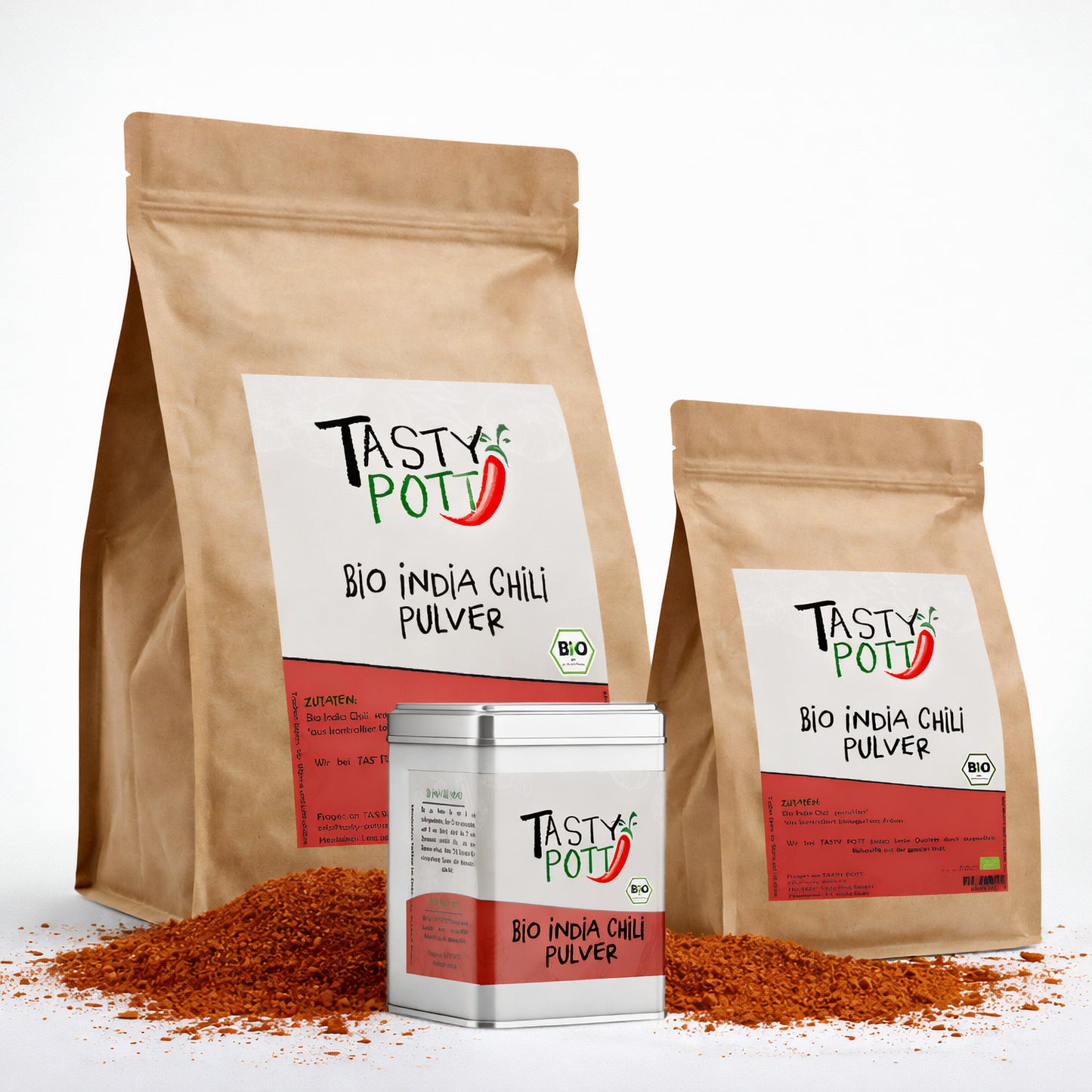 Bio India Chili - gemahlen - Im Beutel ab 30g von Tasty Pott