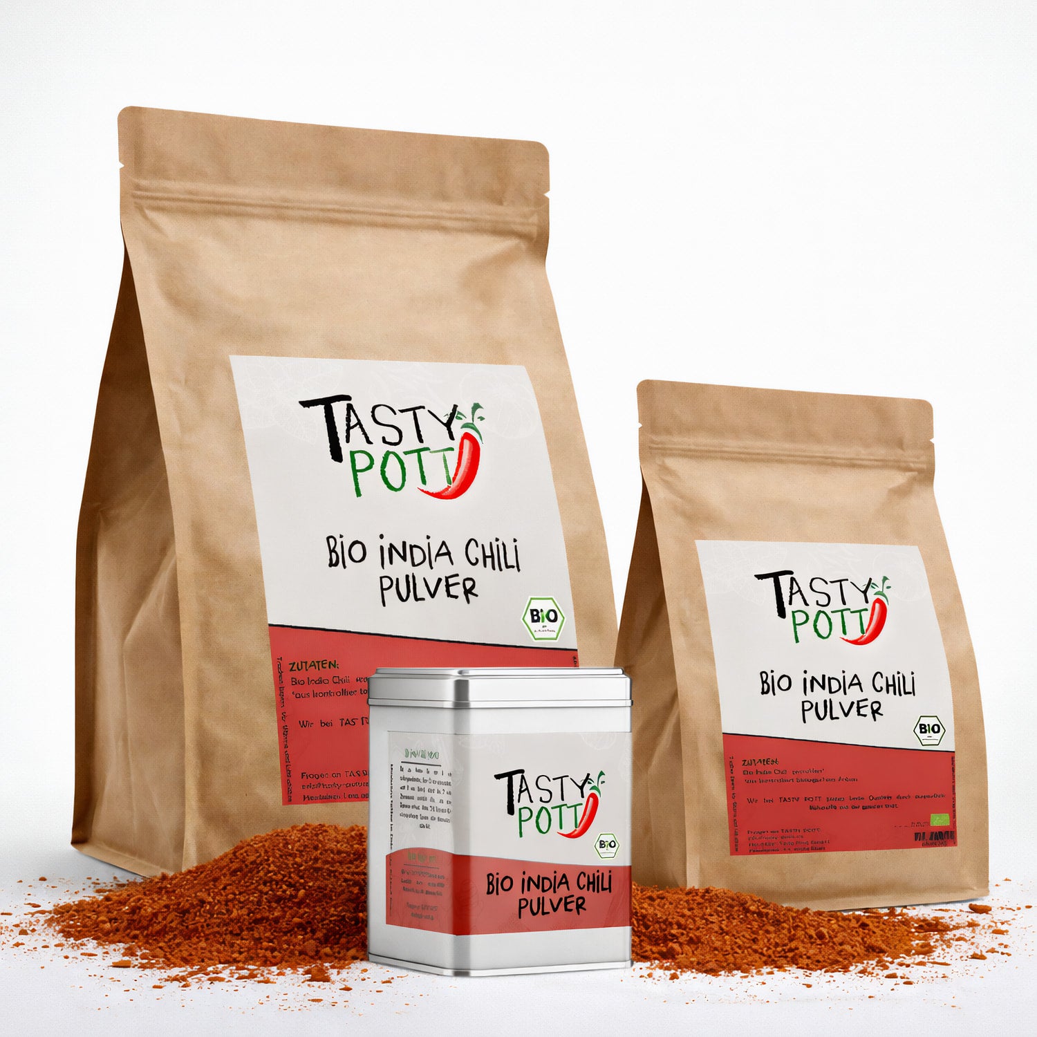 Bio India Chili - gemahlen - Im Beutel ab 30g von Tasty Pott