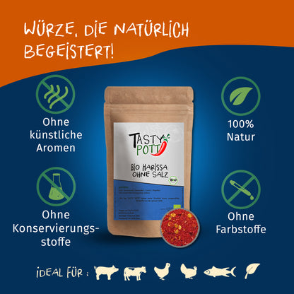 Bio Harissa ohne Salz im Beutel ab 30g von Tasty Pott — Abbildung 2