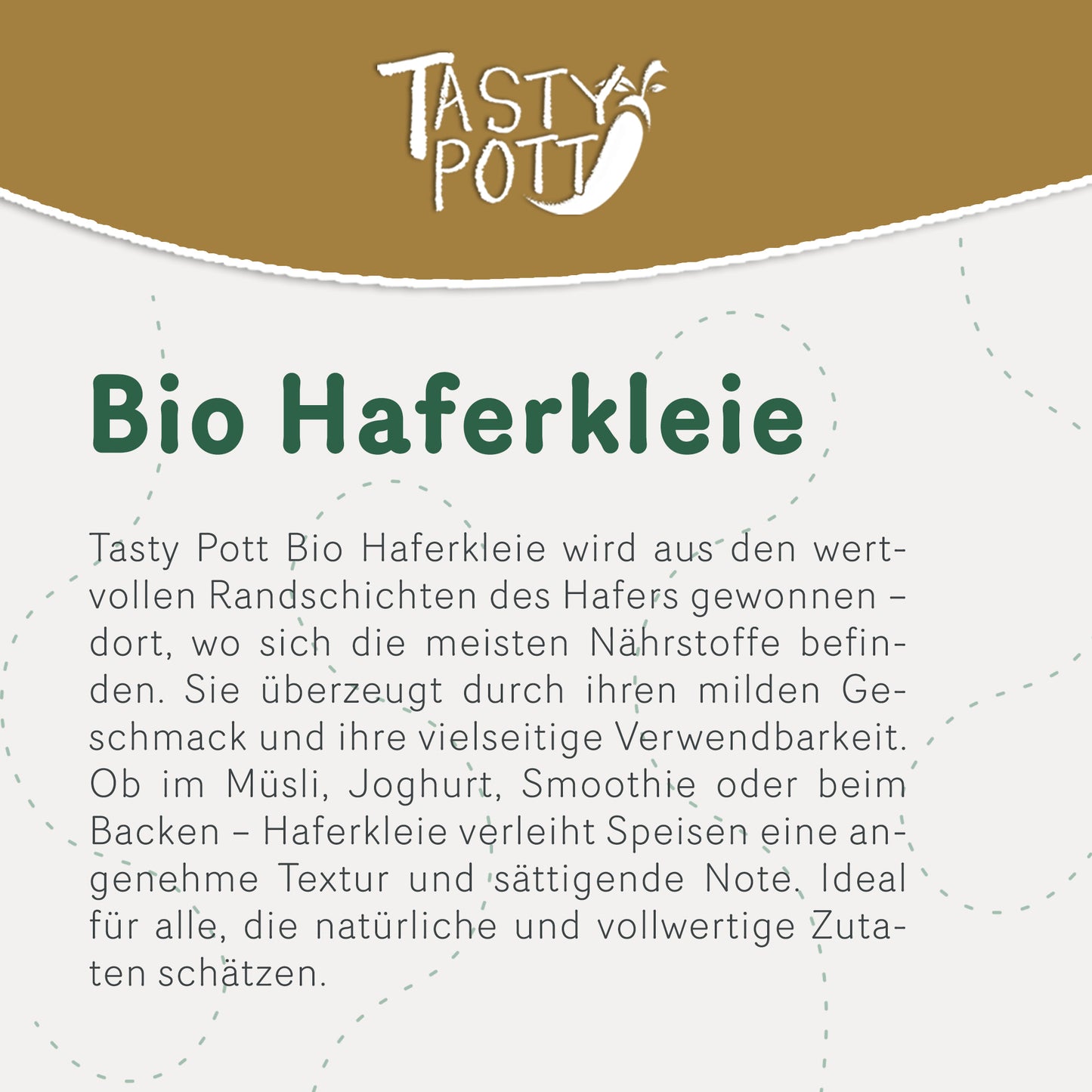 Bio Haferkleie - 1kg im Beutel von Tasty Pott — Abbildung 3