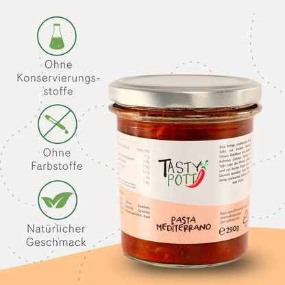 Pasta Mediterrano Soße 290g - Mediterrane Köstlichkeitvon Tasty Pott — Abbildung 2