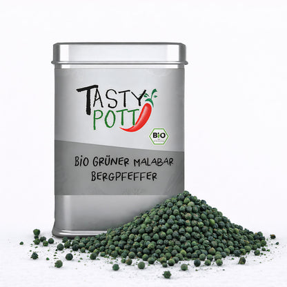 Bio Grüner Malabar Pfeffer - 50g Dose von Tasty Pott
