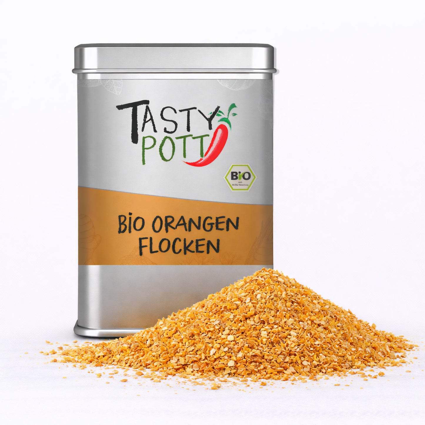 Bio Orangen Flocken - 100g Dose von Tasty Pott