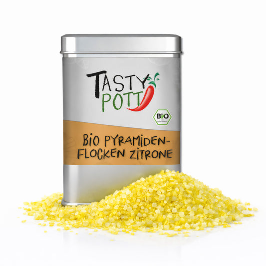 Bio Zitronen Pyramidenflocken - 85g Dose von Tasty Pott
