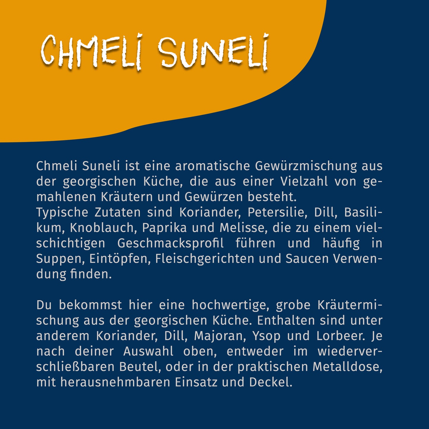 Chmeli Suneli Gewürzmischung 50g Dose von Tasty Pott — Abbildung 4