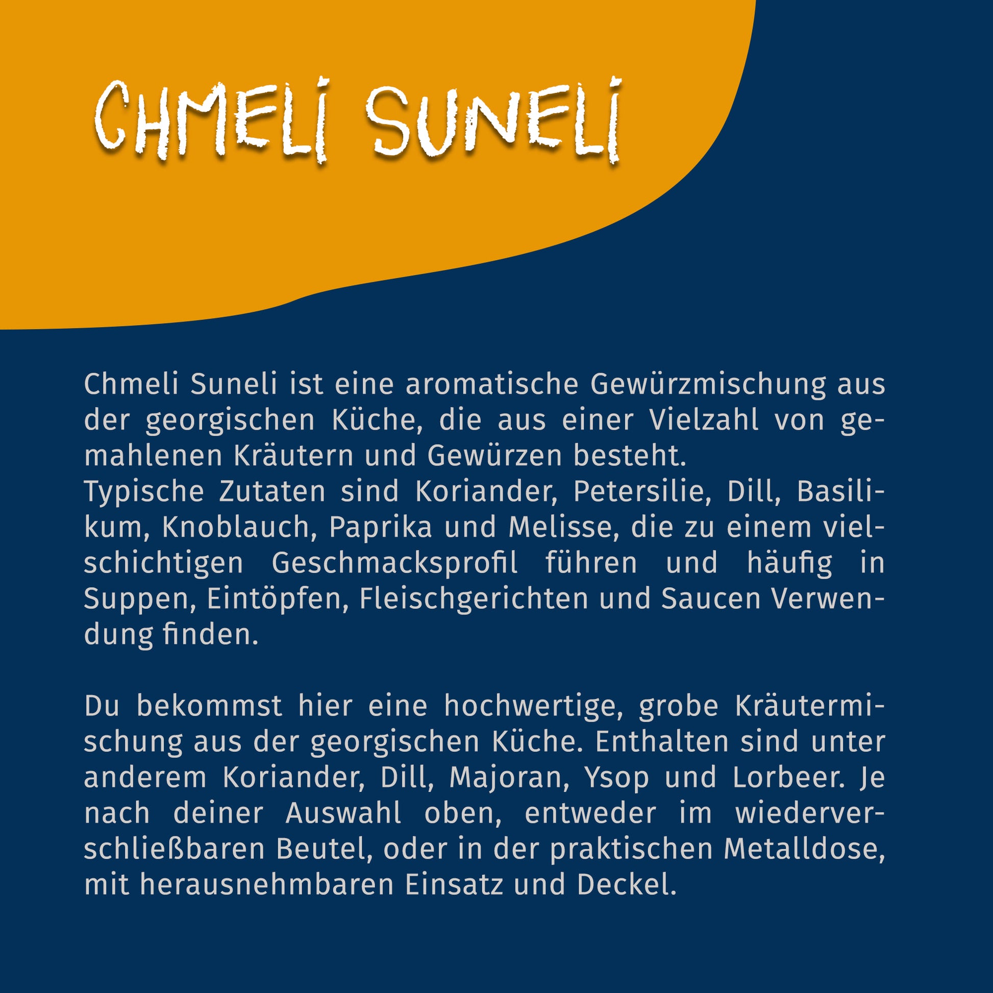Chmeli Suneli Gewürzmischung 50g Dose von Tasty Pott — Abbildung 4