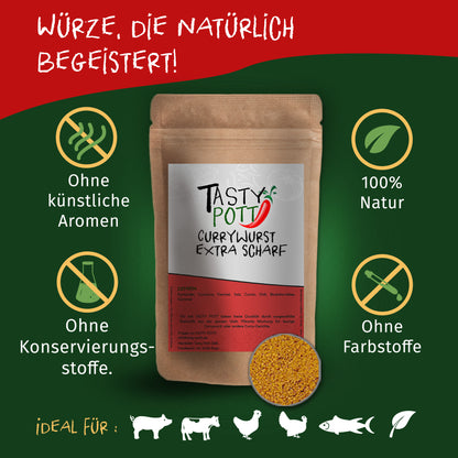 Tasty Pott Currywurst Mix extra scharf - 70g Dose — Abbildung 2