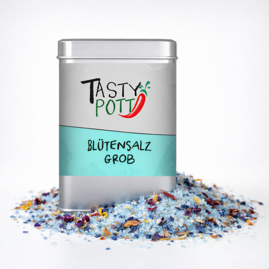 Blütensalz grob - Mediterrane Salzmischung mit Blüten 100g Dose von Tasty Pott