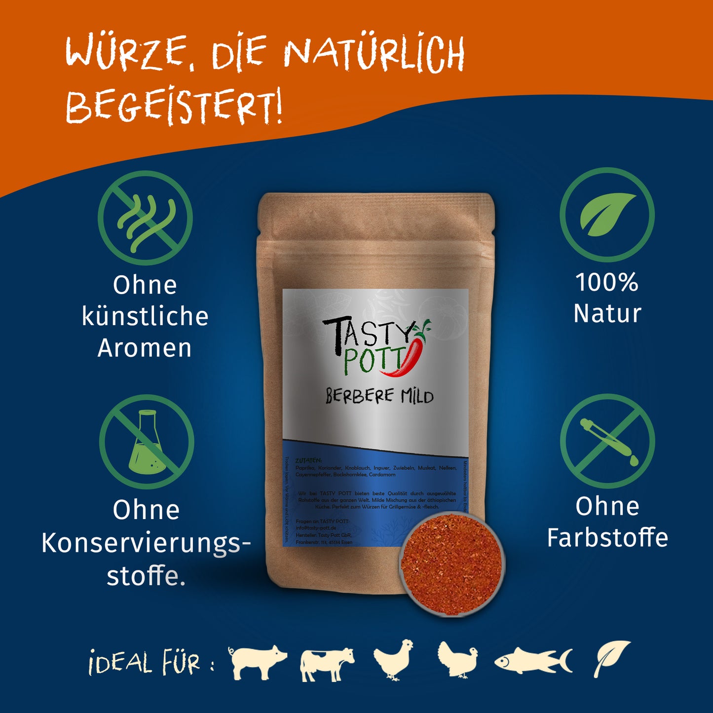 Berbere Gewürz - Äthiopische Gewürzmischung - 70g Dose von Tasty Pott — Abbildung 2