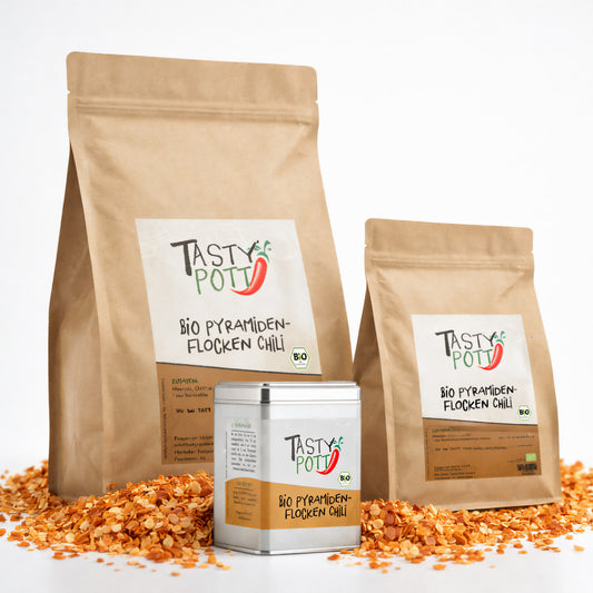 Bio Chili Salz Pyramidenflocken - ab 30g im Beutel von Tasty Pott