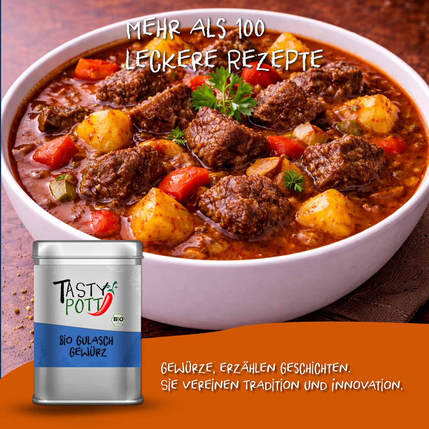 Bio Gulasch Gewürz - 100g Dose von Tasty Pott — Abbildung 5