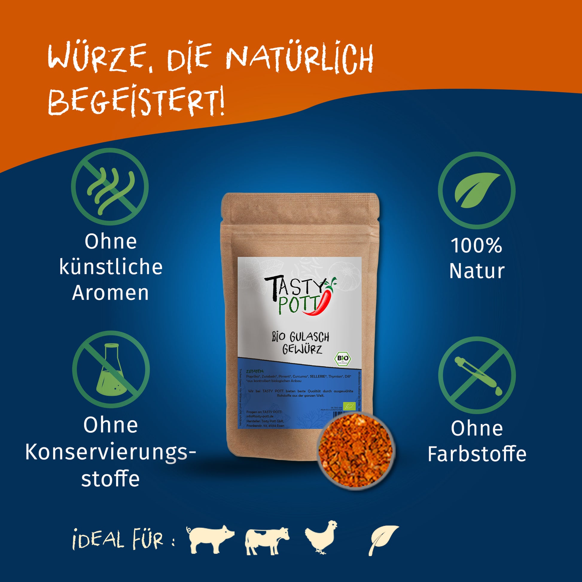 Bio Gulasch Gewürz - 100g Dose von Tasty Pott — Abbildung 2