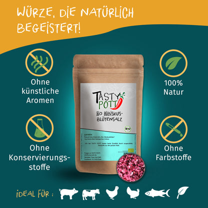 Bio Hibiskusblütensalz - 100g Dose von Tasty Pott — Abbildung 2