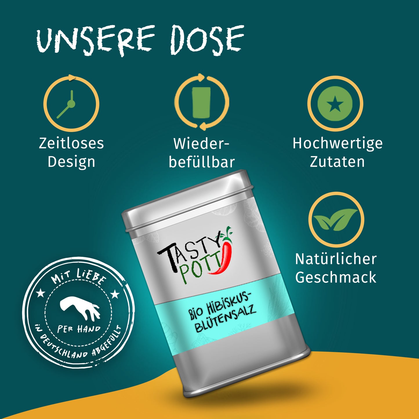 Bio Hibiskusblütensalz - 100g Dose von Tasty Pott — Abbildung 3