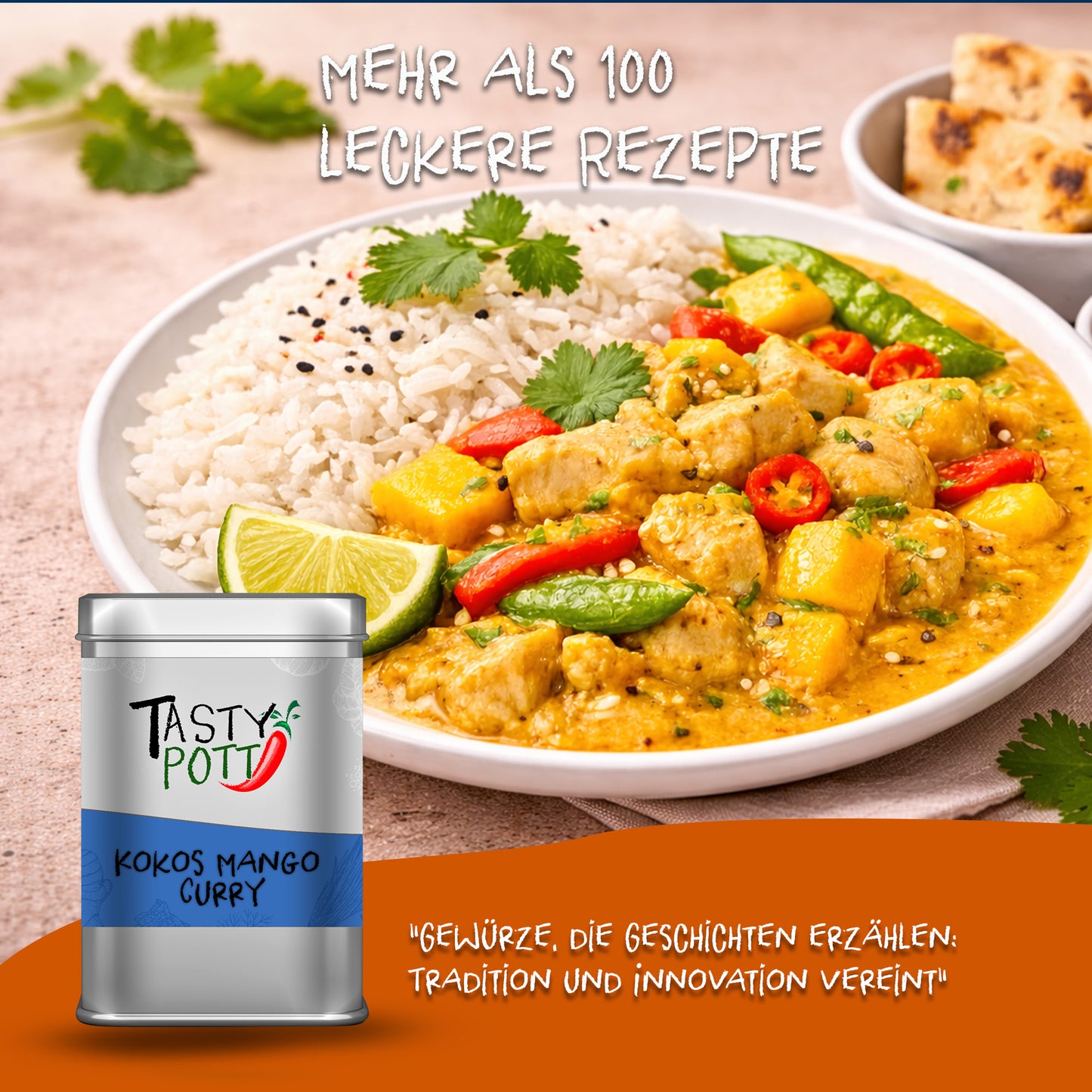 Kokos Mango Curry Gewürz - 75g Dose von Tasty Pott — Abbildung 5