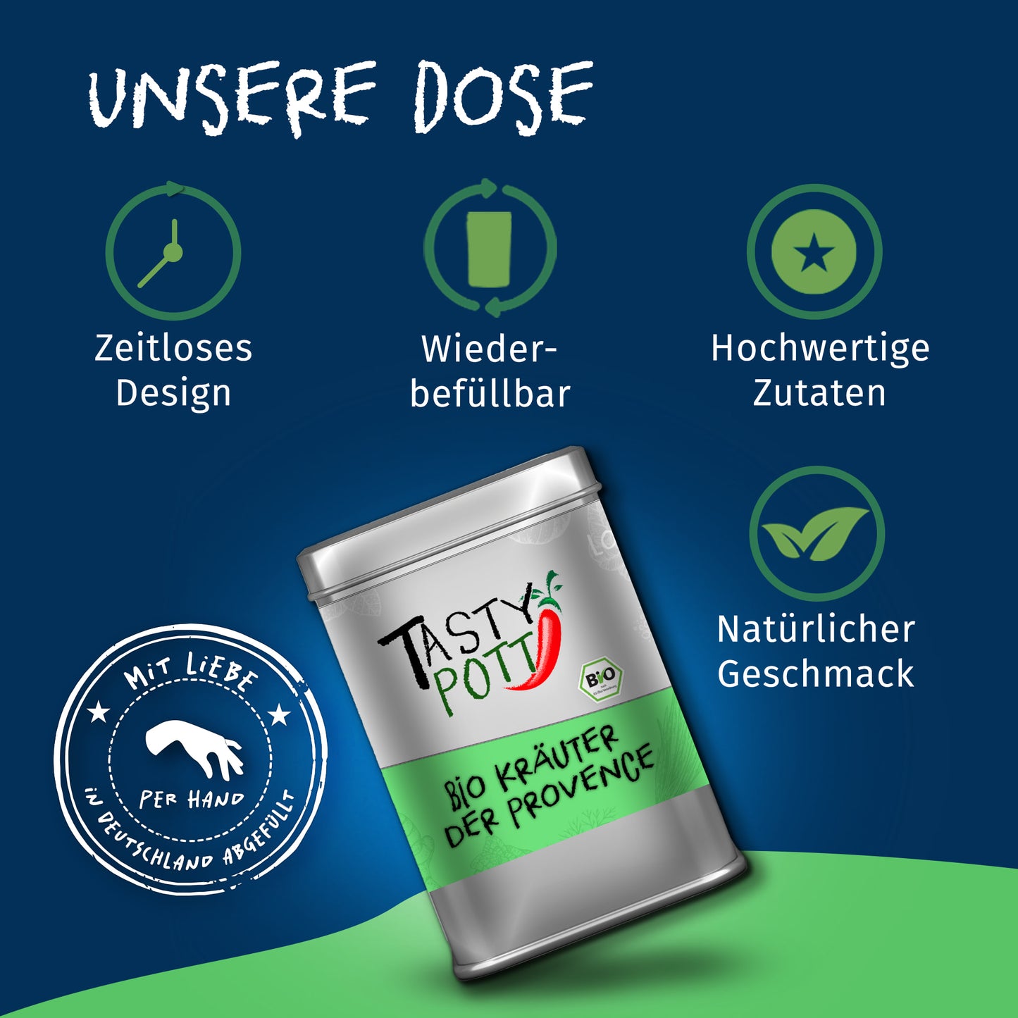 Tasty Pott Bio Kräuter der Provence - 55g Dose — Abbildung 3