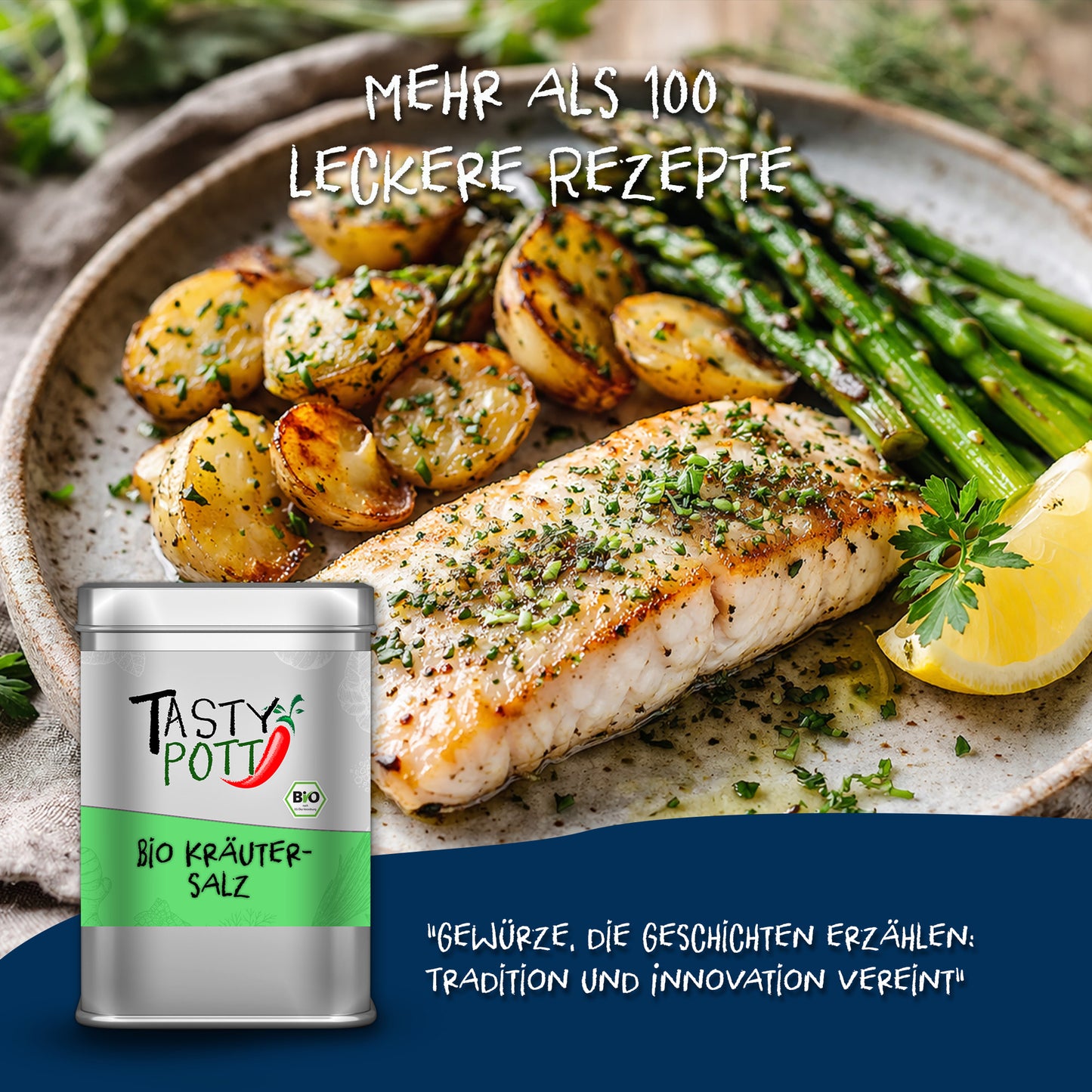 Bio Kräutersalz mit Mediterranen Kräutern - 100g Dose von Tasty Pott — Abbildung 5