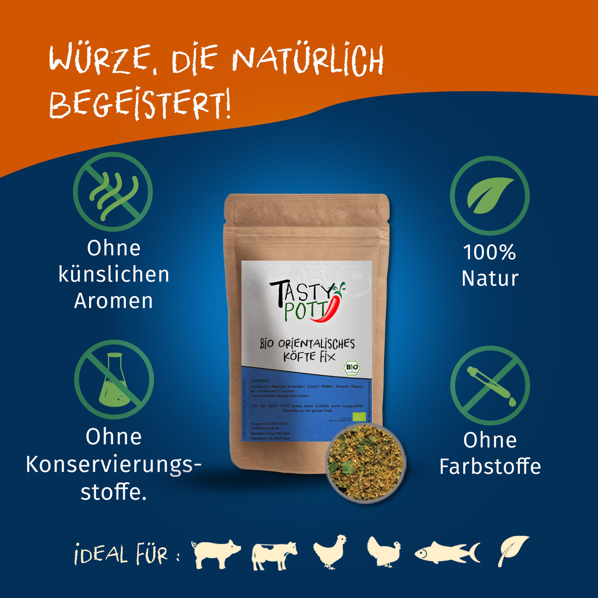 Bio Köfte Fix Orientalische Mischung - ab 30g im Beutel von Tasty Pott — Abbildung 2