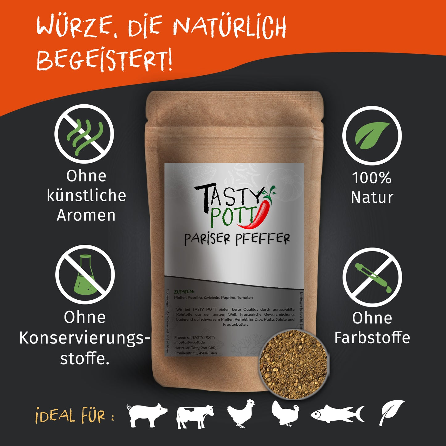 Tasty Pott Pariser Pfeffer Mix ab 30g im Beutel — Abbildung 2