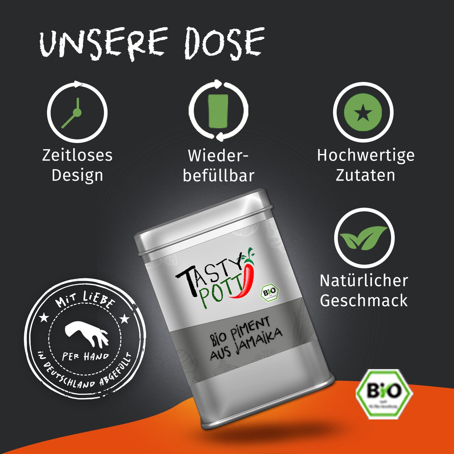 Bio Piment aus Jamaika ganz - 70g Dose von Tasty Pott — Abbildung 3