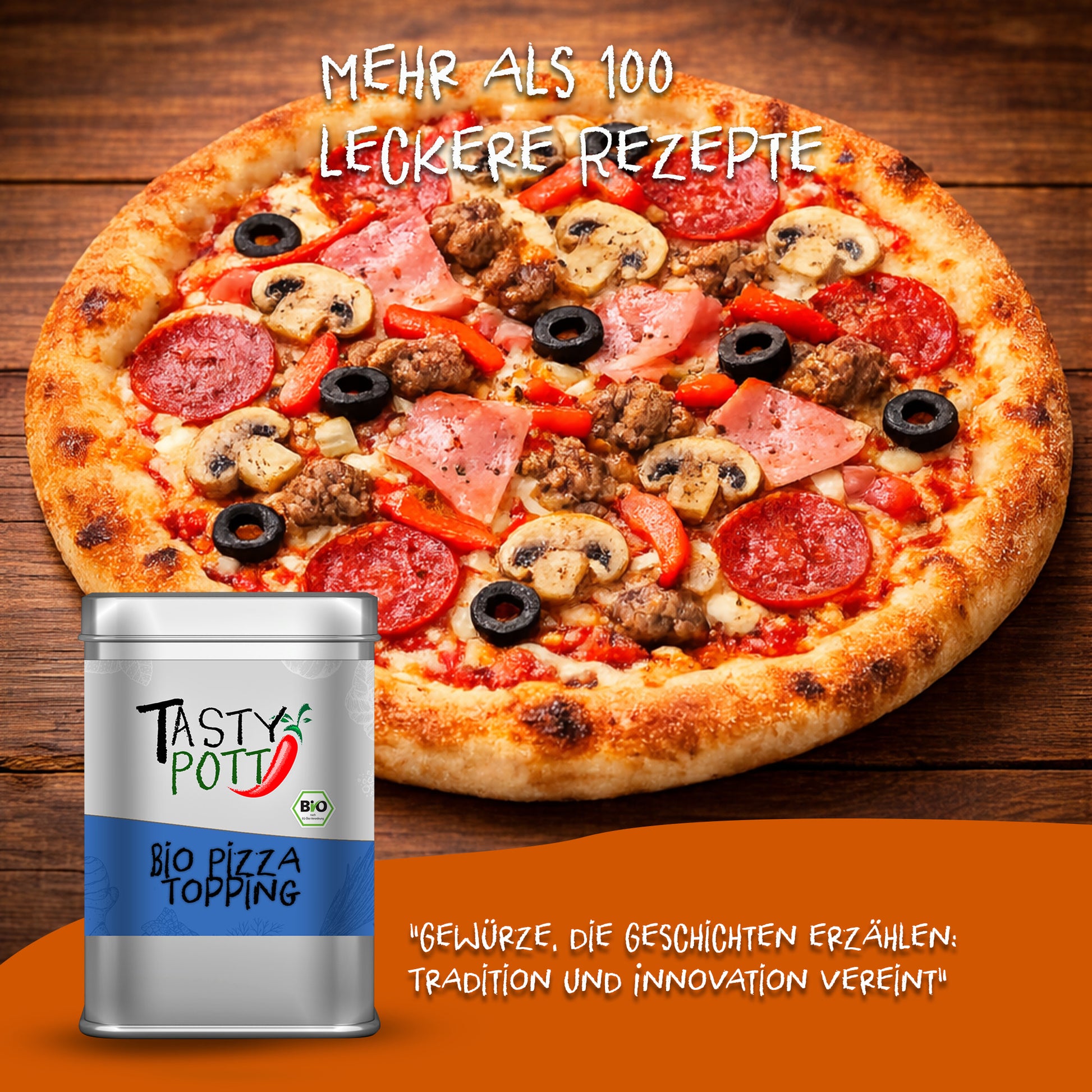 Bio Pizza Topping - 70g Dose von Tasty Pott — Abbildung 5