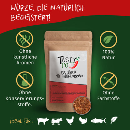 Pul Biber mit Chiliflocken - 50g Dose von Tasty Pott — Abbildung 2