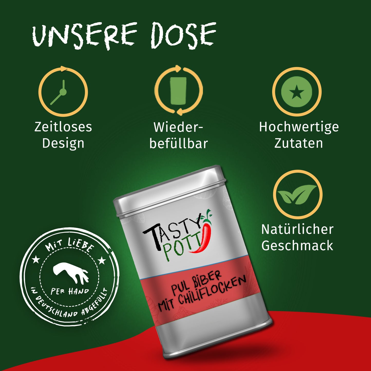 Pul Biber mit Chiliflocken - 50g Dose von Tasty Pott — Abbildung 3
